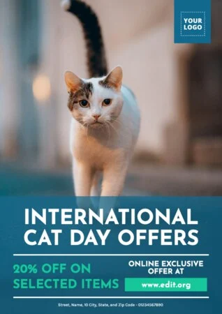 Edite um template de Dia do Gato