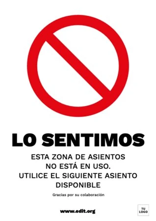 Edita una señal de No Sentarse