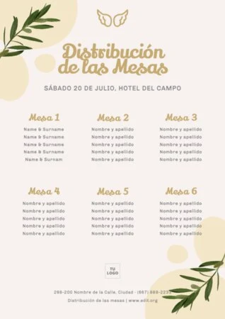 Edita una plantilla de invitación de bautizo