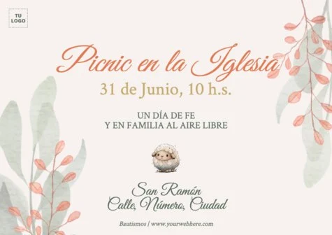Edita una plantilla de invitación de bautizo