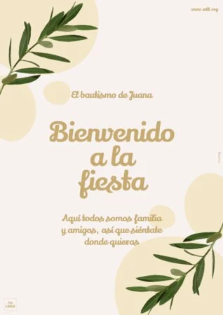Edita una plantilla de invitación de bautizo