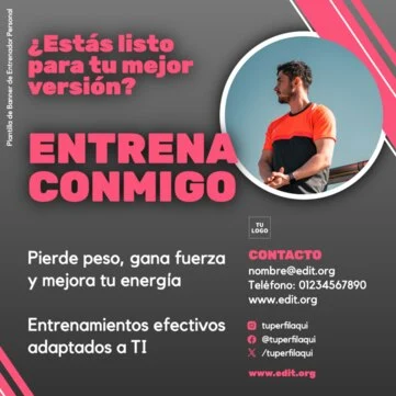 Edita un cartel de Entrenador Personal