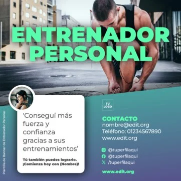 Edita un cartel de Entrenador Personal