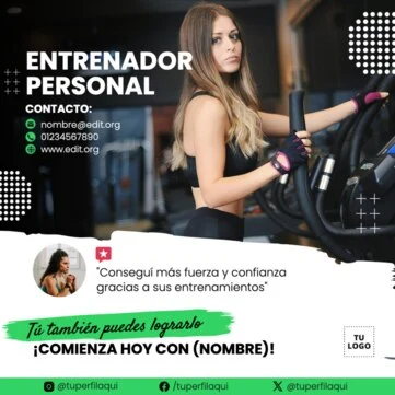Edita tu plantilla para gimnasios