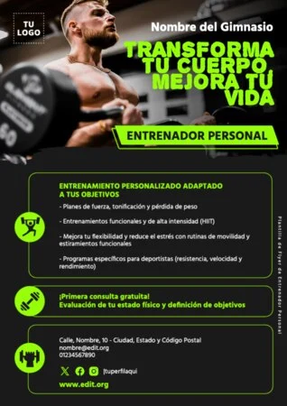 Edita un cartel de Entrenador Personal