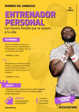 Edita un cartel de Entrenador Personal