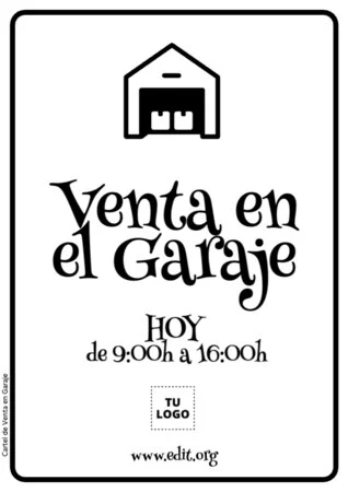 Edita un cartel de Venta de Garaje