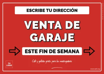 Edita un cartel de Venta de Garaje