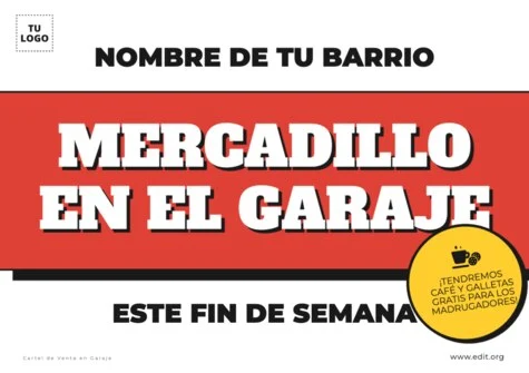 Edita un cartel de Venta de Garaje