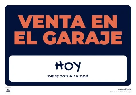 Edita un cartel de Venta de Garaje