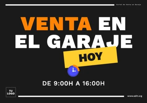 Edita un cartel de Venta de Garaje