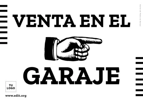Edita un cartel de Venta de Garaje