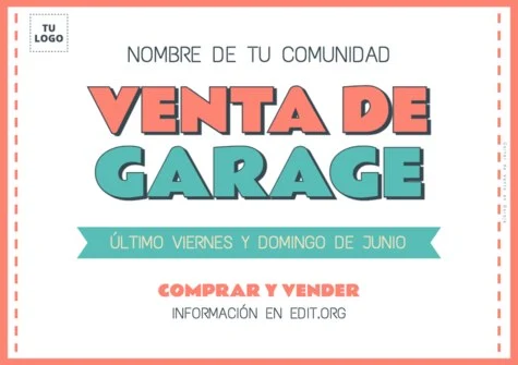 Edita un cartel de Venta de Garaje