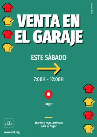 Edita un cartel de Venta de Garaje