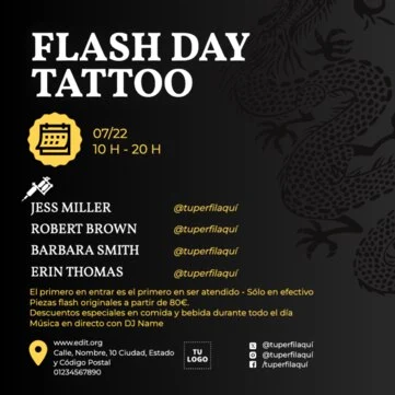 Editar un flyer de tattoo