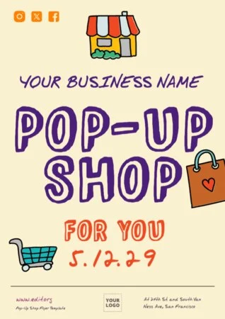 Edit Pop Up sale flyer