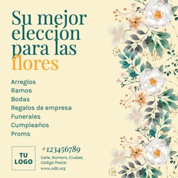 Edita un flyer de floristería