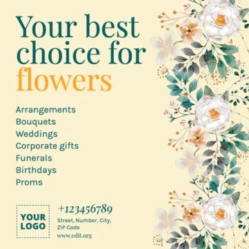 Modifica un design per negozio di fiori
