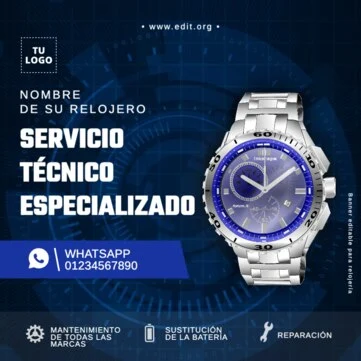 Edita un flyer sobre Relojes