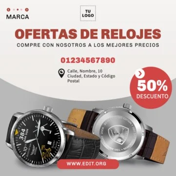 Edita un flyer sobre Relojes