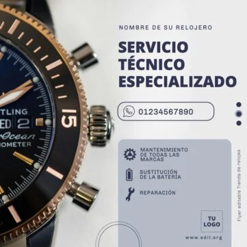 Edita un flyer sobre Relojes
