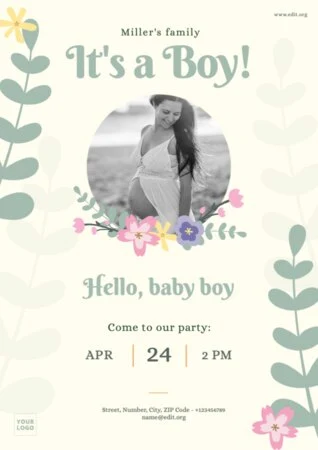 Edit a Gender Reveal party card