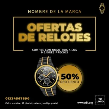 Edita un flyer sobre Relojes