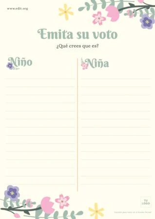 Edita una tarjeta de Gender Reveal