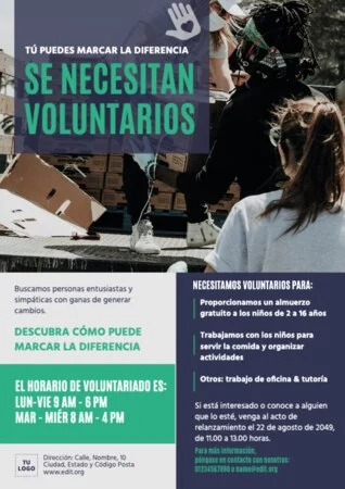 Edita una plantilla para encontrar voluntarios