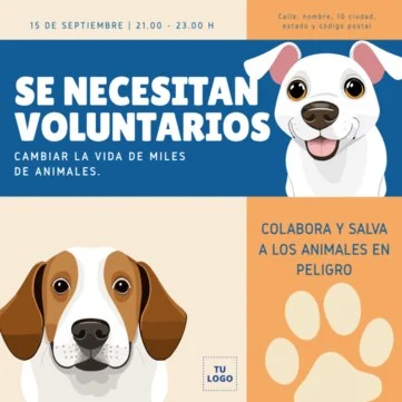 Edita un póster para salvar animales