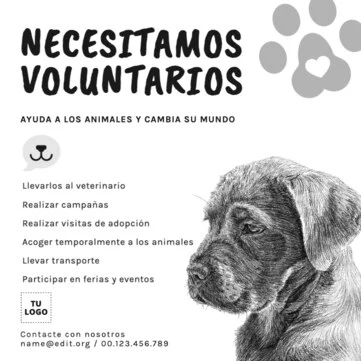 Edita un póster para salvar animales