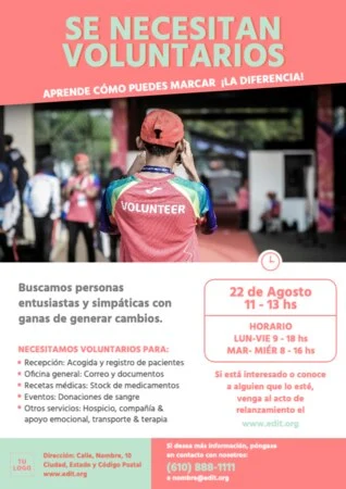 Edita una plantilla para encontrar voluntarios