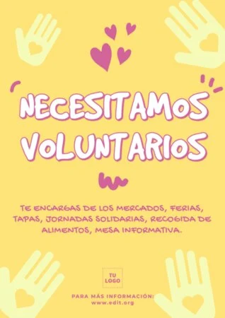 Edita una plantilla para encontrar voluntarios