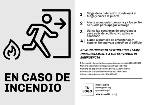 Edita un cartel de prevención de incendios