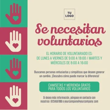 Edita una plantilla para encontrar voluntarios