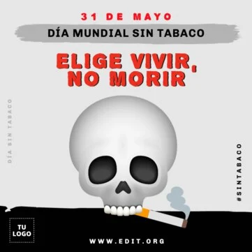 Edita un diseño del Día del Tabaquismo