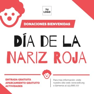 Edita un diseño del Día de la Nariz Roja