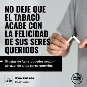 Edita un diseño del Día del Tabaquismo
