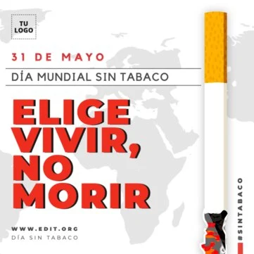 Edita un diseño del Día del Tabaquismo