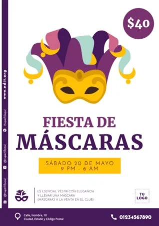 Edita una invitación de Masquerade