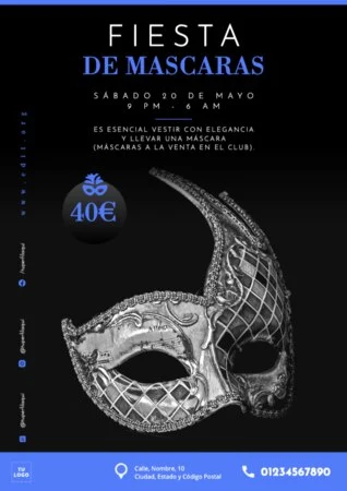 Edita una invitación de Masquerade