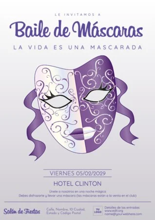 Edita una invitación de Masquerade
