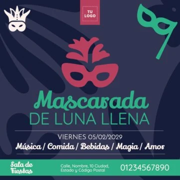 Edita una invitación de Masquerade