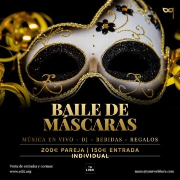 Edita una invitación de Masquerade