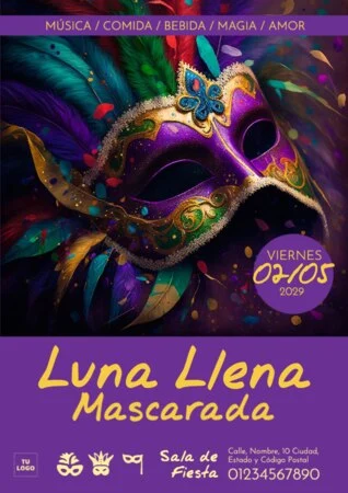 Edita una invitación de Masquerade
