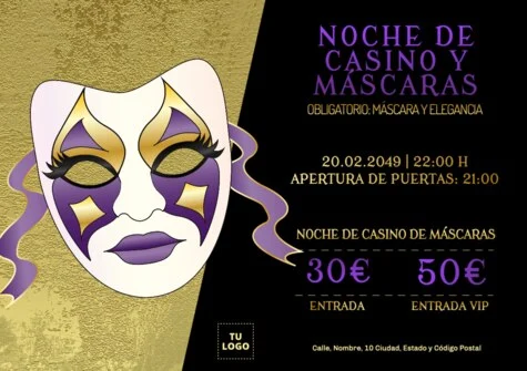 Edita una invitación de Masquerade