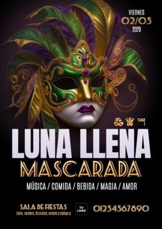 Edita una invitación de Masquerade