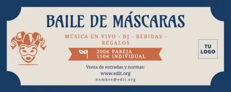 Edita una invitación de Masquerade