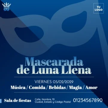 Edita una invitación de Masquerade