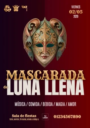 Edita una invitación de Masquerade